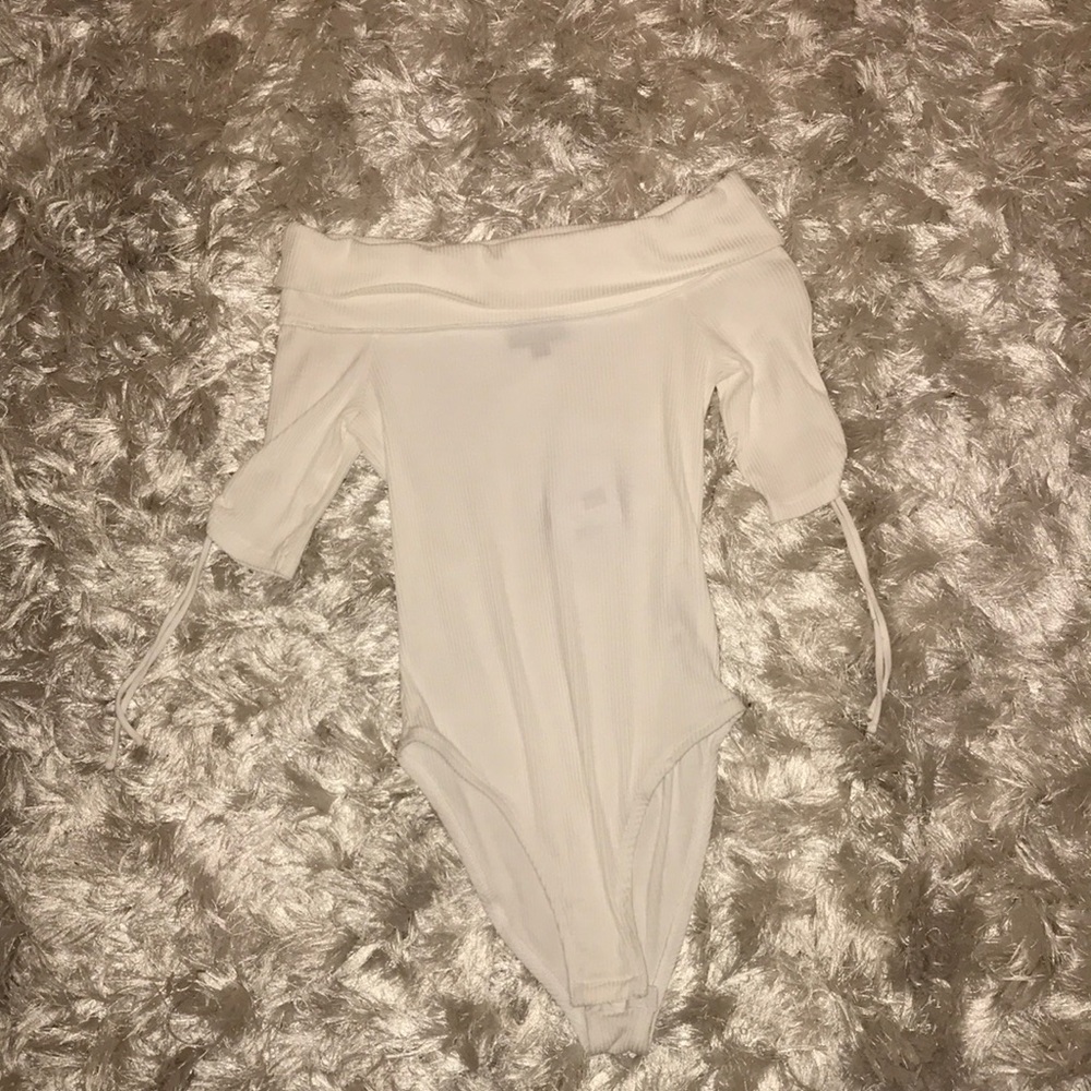white off the shoulder topshop bodysuit
